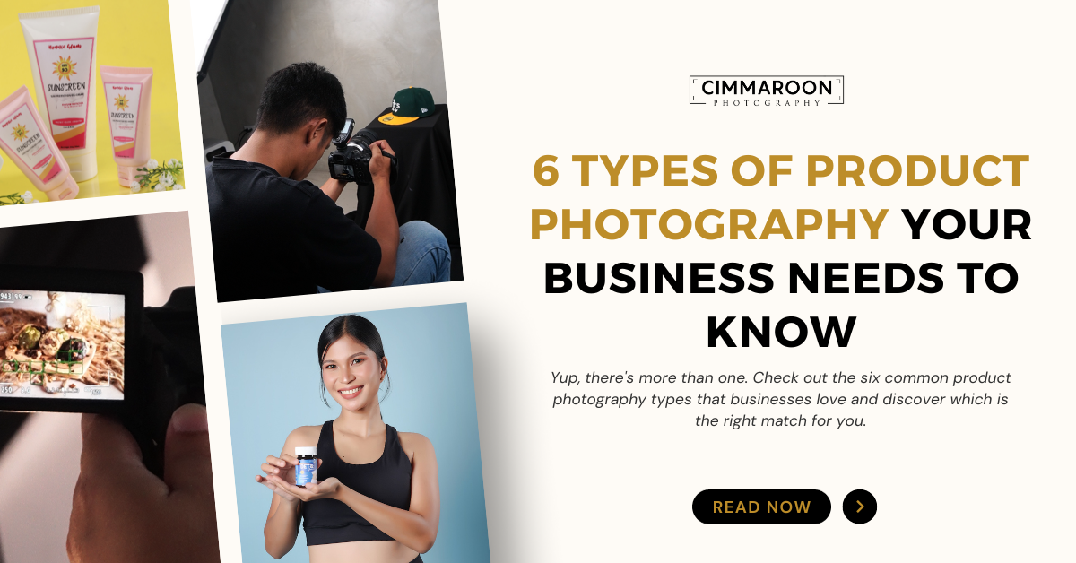 there are different types of product photography, each with their own benefits and perks., but you only need to know the six common ones to get started. If you're a business or a brand who wants to leverage product photography to their business, click here to learn about the six popular types of product photography